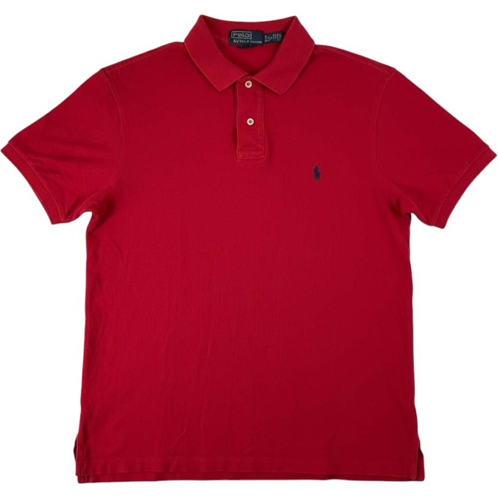 Polo Ralph Lauren Slim Fit Polo Shirt Mens XL Red Pique Short Sleeve Golf Preppy